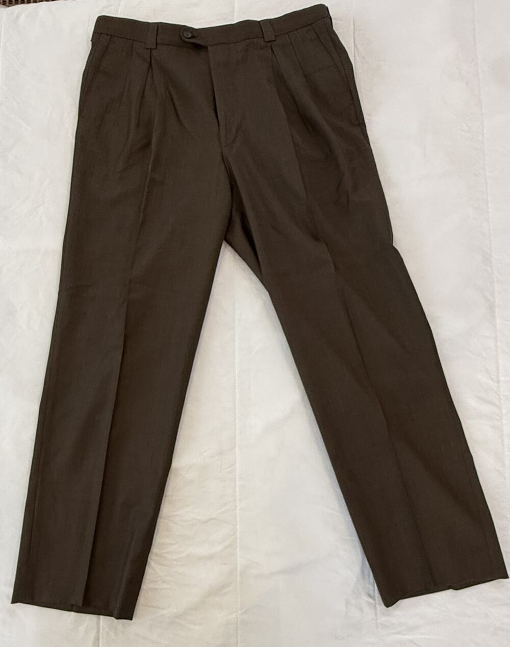 Men's Linea Naturale Pants Made in Italy 100% Wool Super 110's W36 L31